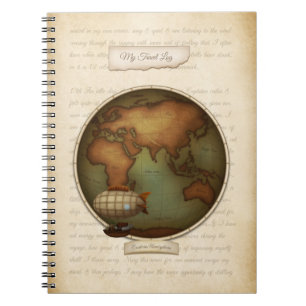 Cuaderno Registro de viajes del diario de Steampunk Map per