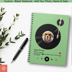 Cuaderno Registro de Vinilo Moderno Foto y nombre para espi