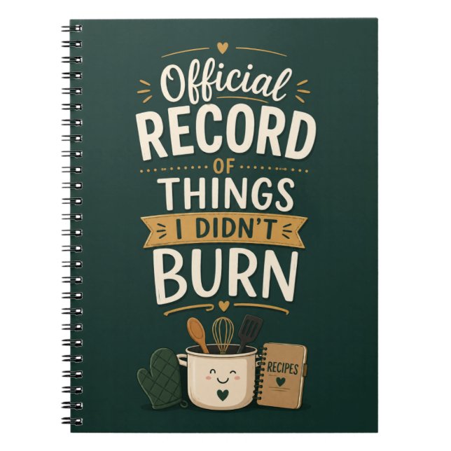 Cuaderno Registro Oficial De Recetas Que No Quemé (Frente)