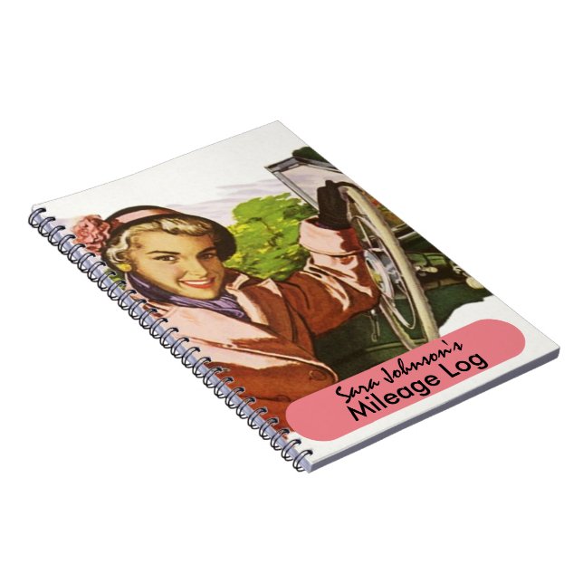 Cuaderno Registro retro del kilometraje del viaje del viaje (Lado Derecho)