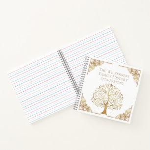 Cuaderno Registros de genealogía de árbol de la familia de