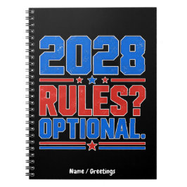 Cuaderno Reglas 2028 Humor político divertido opcional Elec