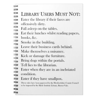 Cuaderno Reglas de biblioteca