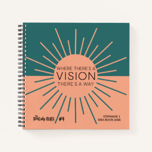 Cuaderno Reglas de Sun Boss Lady verde azuladas y pegadizas