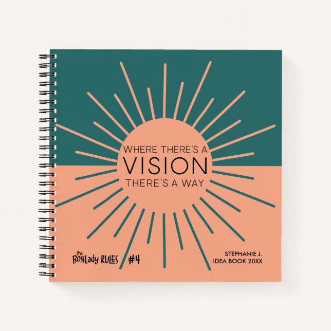 Cuaderno Reglas de Sun Boss Lady verde azuladas y pegadizas (Anverso)