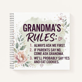 Cuaderno Reglas Divertidas de la Abuela Floral Acuarela Fam