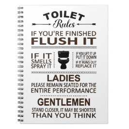 Cuaderno Reglas Divertidas del Inodoro Humor de Baño