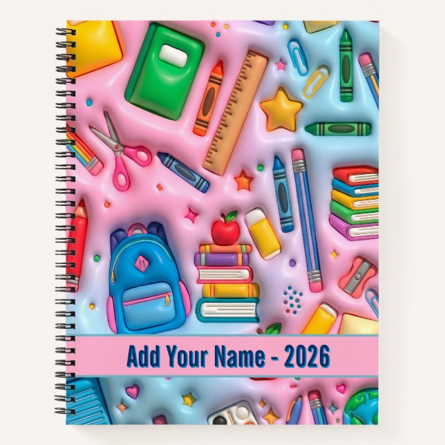 Cuaderno Regreso Personalizado a la Escuela 2026 (Anverso)