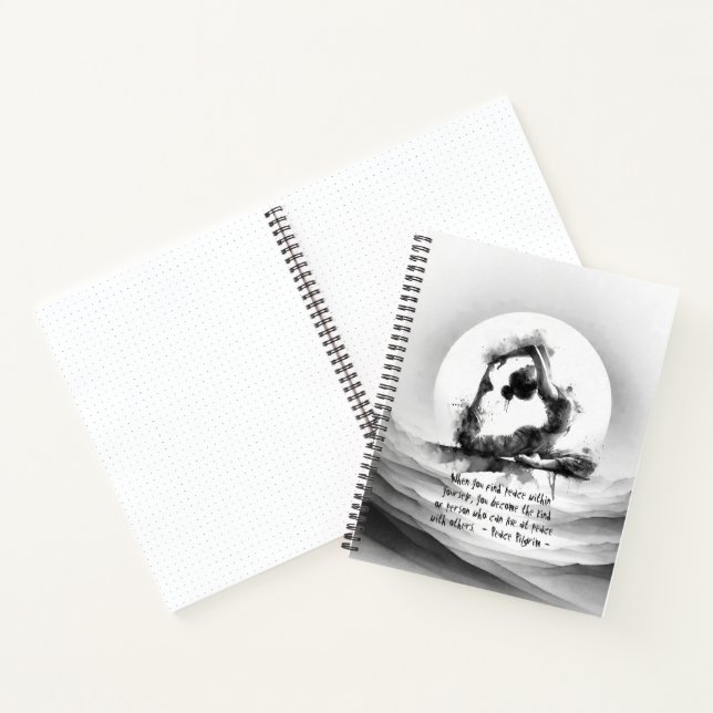 Cuaderno Reiki de yoga de una pierna de paloma de pichón de (Interior)