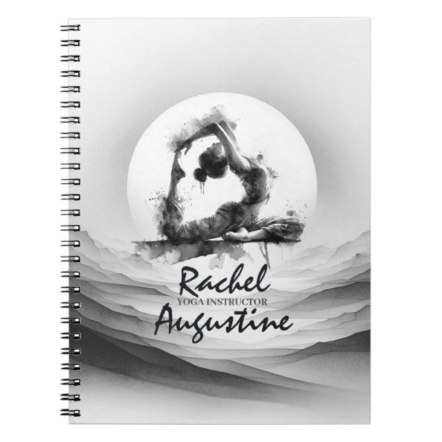 Cuaderno Reiki de yoga de una pierna de paloma de pichón de (Frente)