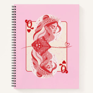 Cuaderno Reina de Corazones Arte Preppy Rojo