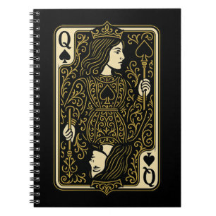 Cuaderno Reina de espadas — Filipo real de oro y negro