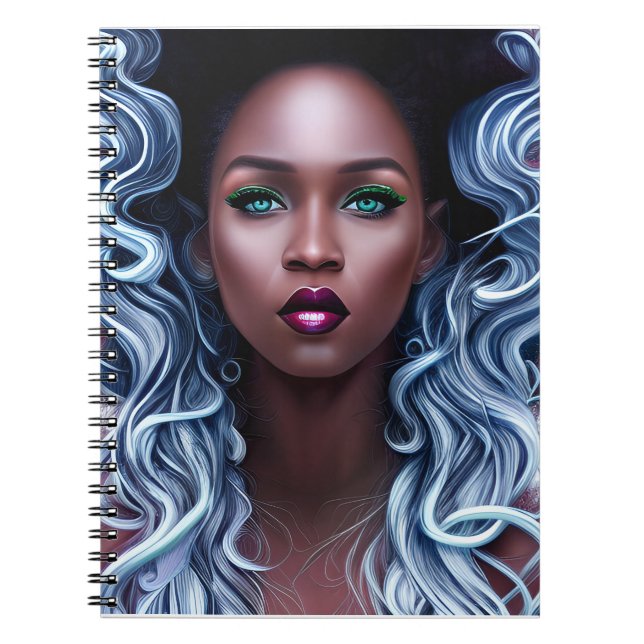 Cuaderno Reina de hielo Melanin Mujeres Chica negra Sista m (Frente)