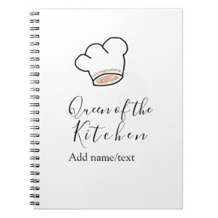 Cuaderno Reina de la cocina chef cocinando agregar nombre c