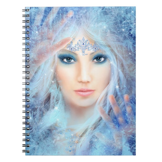 Cuaderno Reina de la nieve. Mujer hermosa de invierno. (Frente)