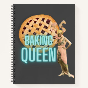 Cuaderno Reina de la repostería vintage en gris Receta