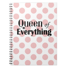 Cuaderno Reina de todo lo puntos rosados de polka