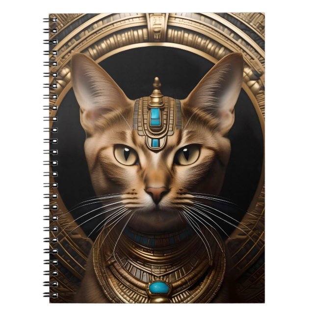Cuaderno Reina del Nilo: Cleopatra el gato en la cabeza (Frente)