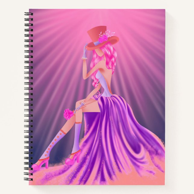 Cuaderno Reina del prom de Steampunk personalizada (Anverso)