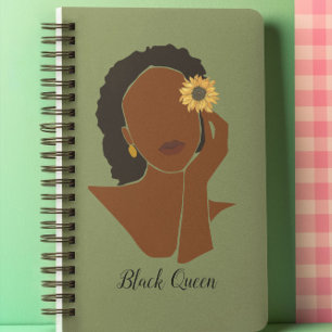 Cuaderno Reina negra, melanina reina afroamericana