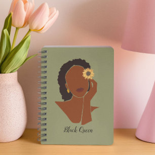 Cuaderno Reina negra, melanina reina afroamericana
