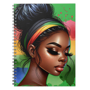 Cuaderno Reina negra melanina sista chicas mágicos de piel