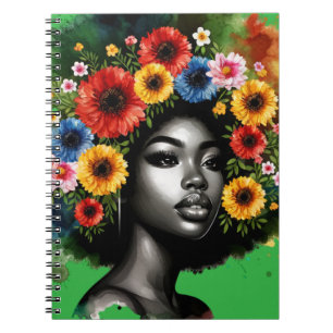 Cuaderno Reina negra melanina sista chicas mágicos de piel