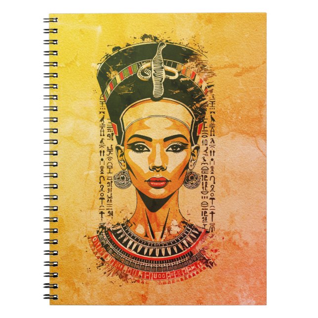 Cuaderno Reina real de Egipto - Arte neo-faraón moderno (Frente)