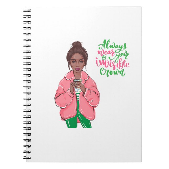 Cuaderno Reina rosa y verde (Frente)
