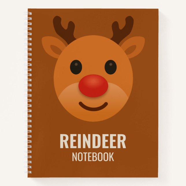 Cuaderno Reindeer College Ruled Notebook – Cute Christmas (Anverso)