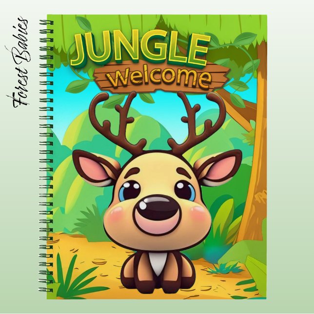 Cuaderno Reindeer Unique Fawn Animal Deer Graphic Doe 🦌 (Cute Deer Notebook, Woodland Wildlife Animal Lover Stationery, Reindeer Graphic Fawn Character Doe🦌)
