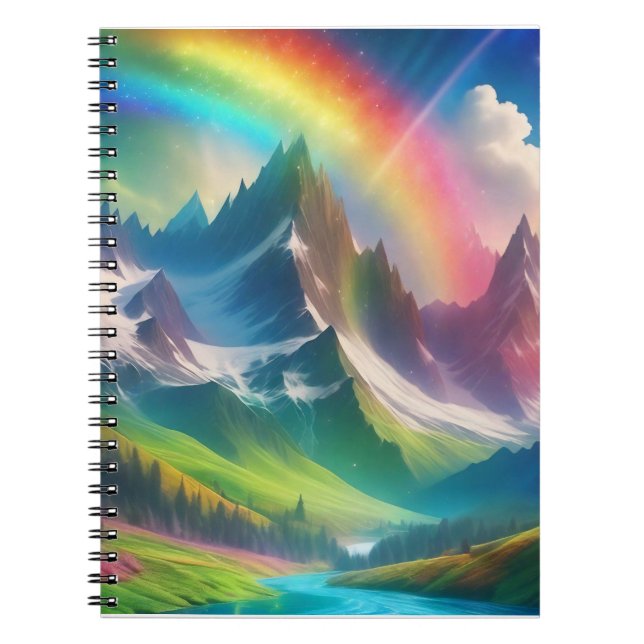 Cuaderno Reino de fantasía del arcoíris hermoso (Frente)