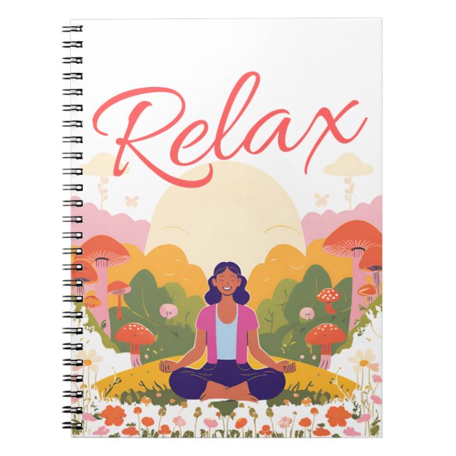 Cuaderno Relájese Paz Tranquila Mushroom Blank Notebook (Frente)