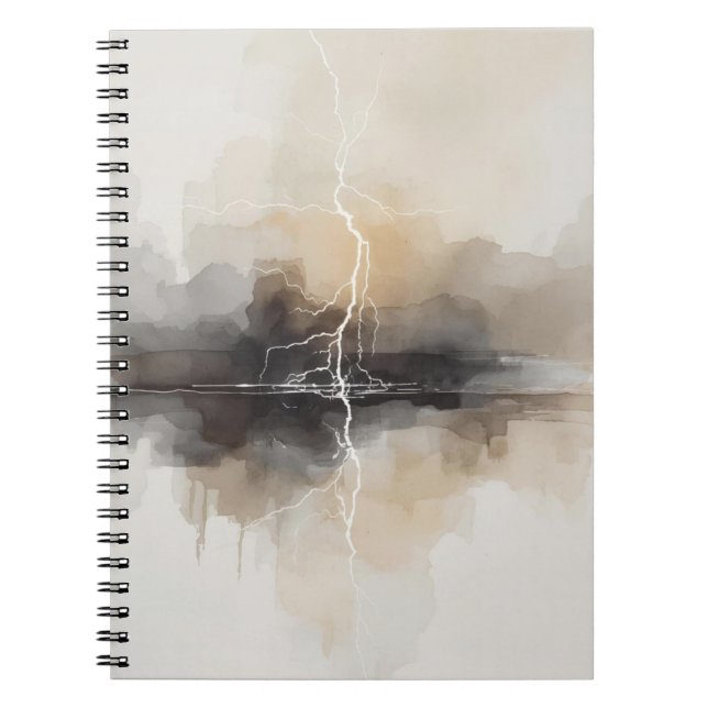 Cuaderno Relámpago abstracto en estampado neutros (Frente)
