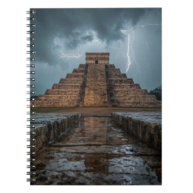 Cuaderno Relámpago golpea el bloc de notas Chichen Itza (Frente)