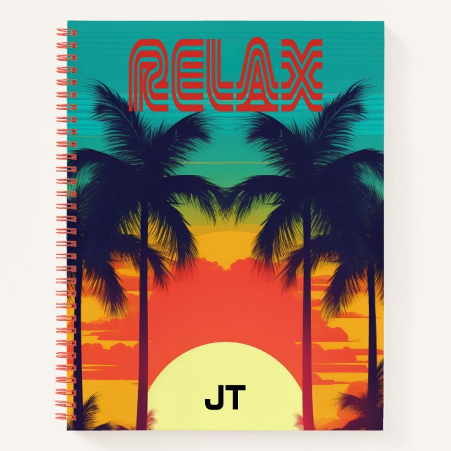 Cuaderno "RELAX" Tropical Sunset de la vieja escuela 80 (Anverso)