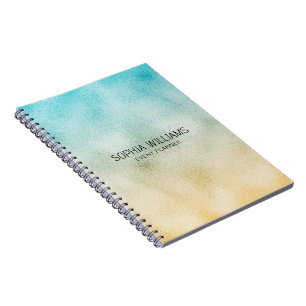 Cuaderno Relieve metalizado Aqua y Gold Ombre