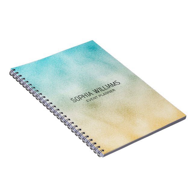 Cuaderno Relieve metalizado Aqua y Gold Ombre (Lado Derecho)