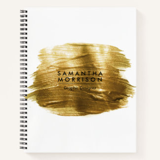 Cuaderno Relieve metalizado de pincel dorado