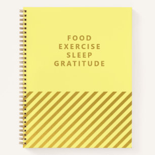 Cuaderno Relieve metalizado dorado amarillo Stripes Moderno