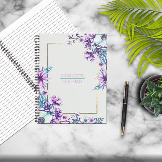 Cuaderno Relieve metalizado dorado de acuarela con marco pe