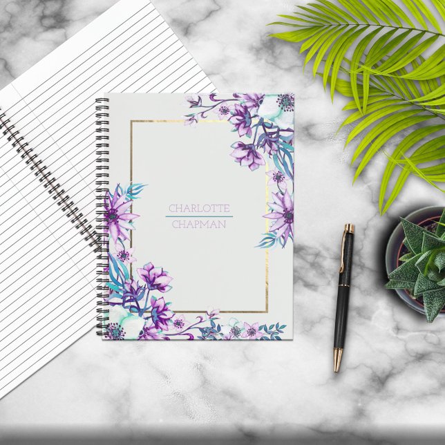 Cuaderno Relieve metalizado dorado de acuarela con marco pe (Subido por el creador)