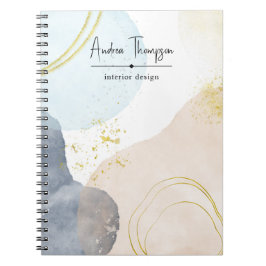 Cuaderno Relieve metalizado dorado de formas de acuarela Pa