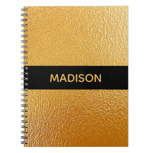 Cuaderno Relieve metalizado dorado de moda