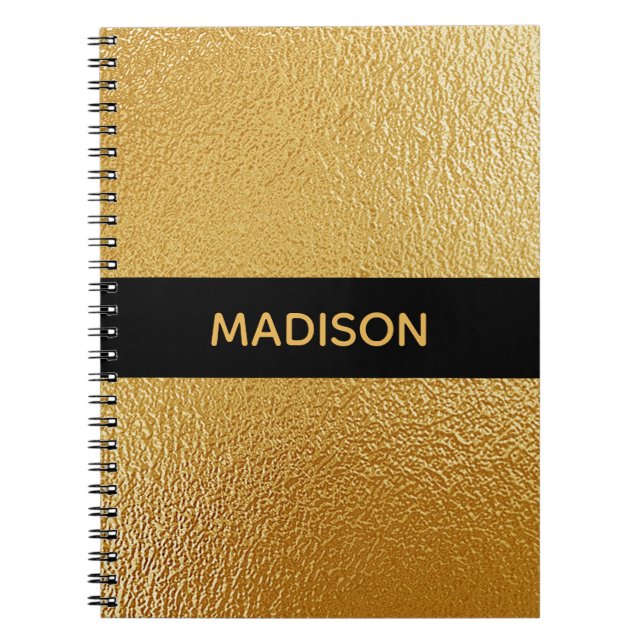 Cuaderno Relieve metalizado dorado de moda (Frente)