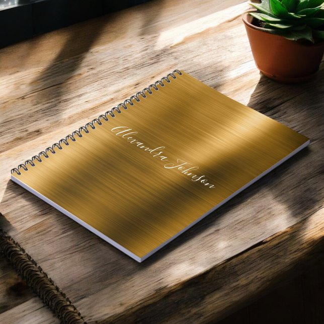 Cuaderno Relieve metalizado dorado Elegante Lujo Moderno (Subido por el creador)