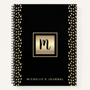 Cuaderno Relieve metalizado dorado negro audaz  moderno gui