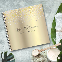 Cuaderno Relieve metalizado dorado peluquero maquillador ar