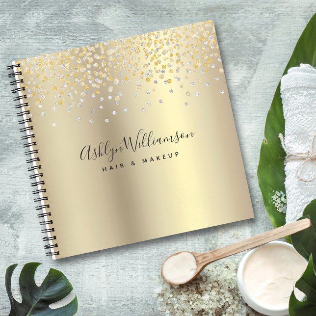 Cuaderno Relieve metalizado dorado peluquero maquillador ar (Subido por el creador)