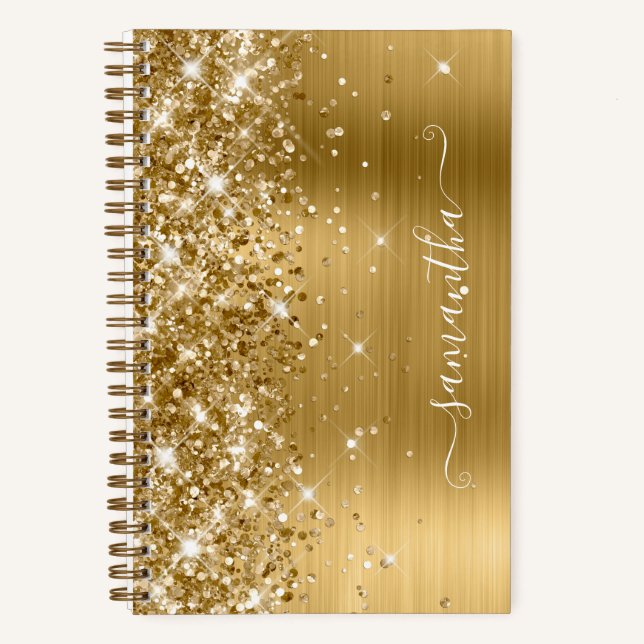 Cuaderno Relieve metalizado dorado Purpurinoso Firma modern (Anverso)